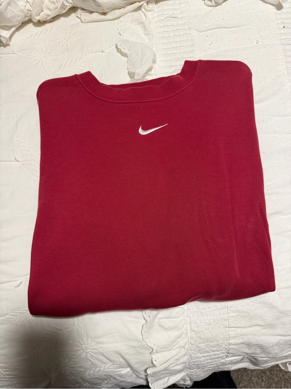Nike Red Sweatshirt with White Nike Tag